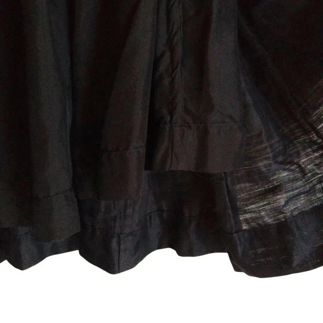 CASEY CASEY リネンブラック ギャザースカート★補修あり