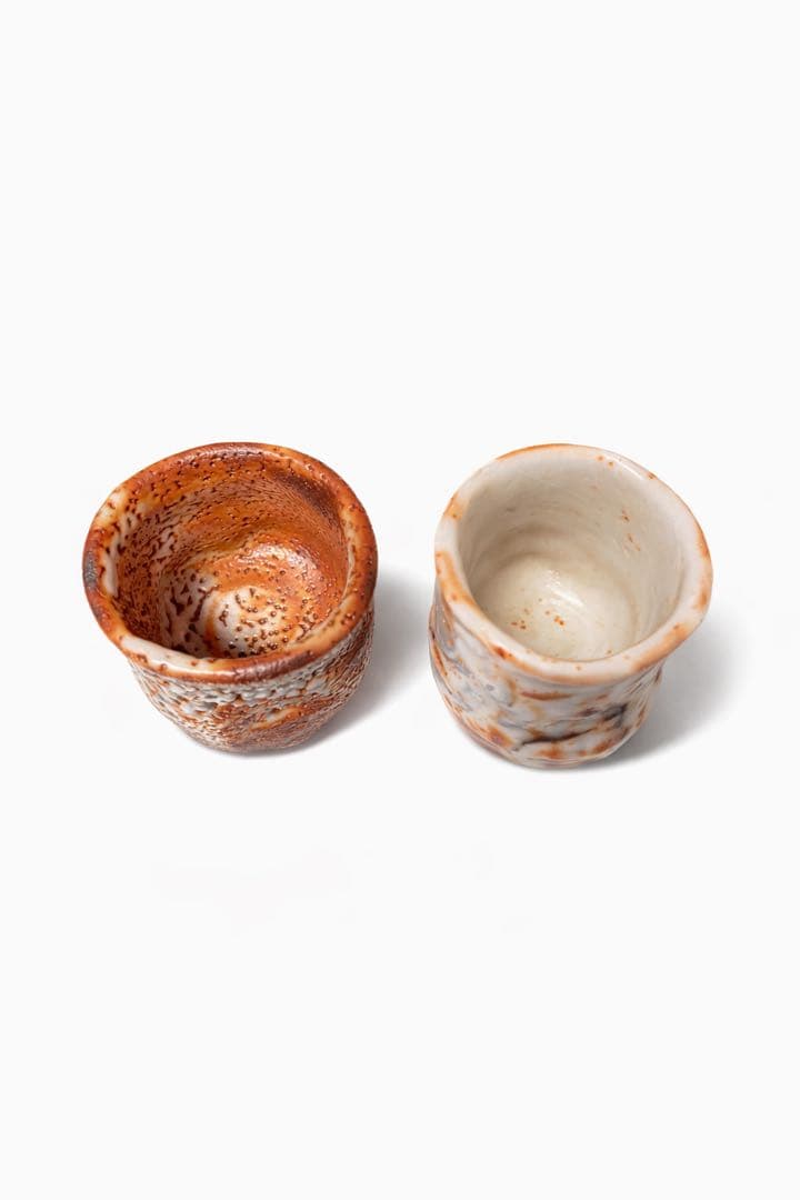 備前焼 ぐい呑み 2客 共箱付き 林正太郎作 陶歴有