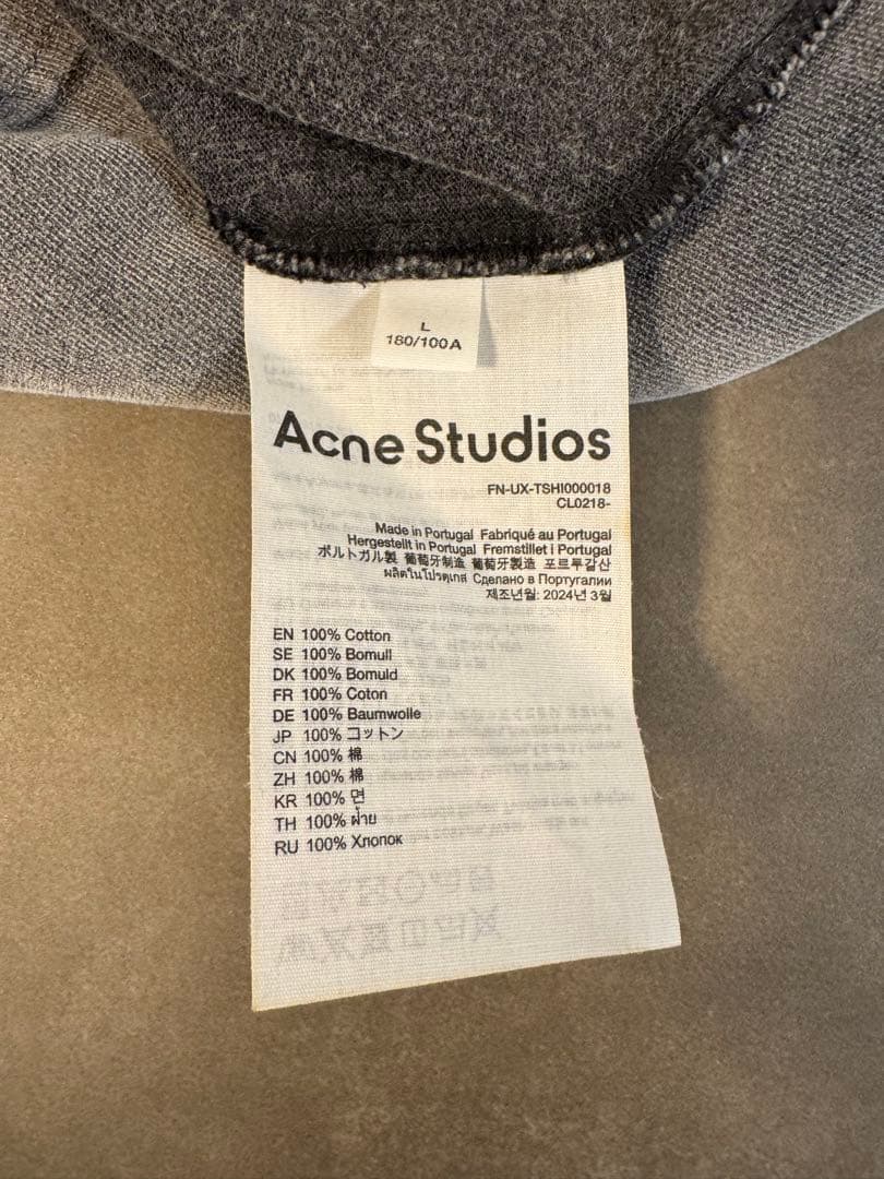 25SS Acne Studios バックロゴパッチ used加工Tシャツ