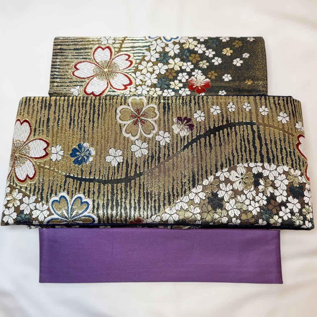 一体型 ワンタッチ帯 作り帯 豪華 袋帯 二重太鼓