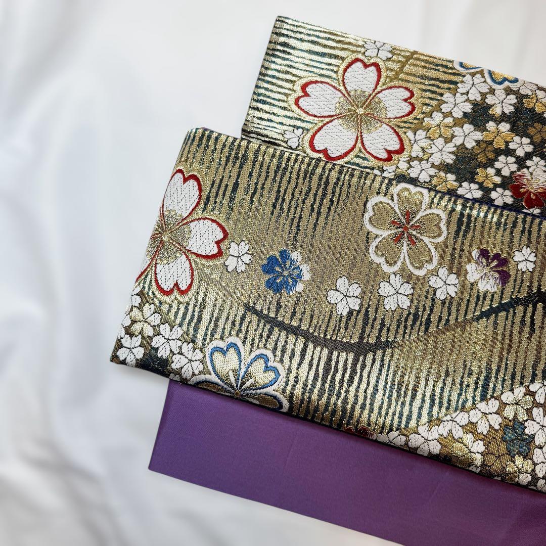 一体型 ワンタッチ帯 作り帯 豪華 袋帯 二重太鼓