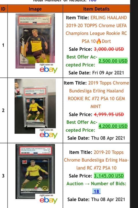 2020 topps uefa cl Haaland RCカード psa10