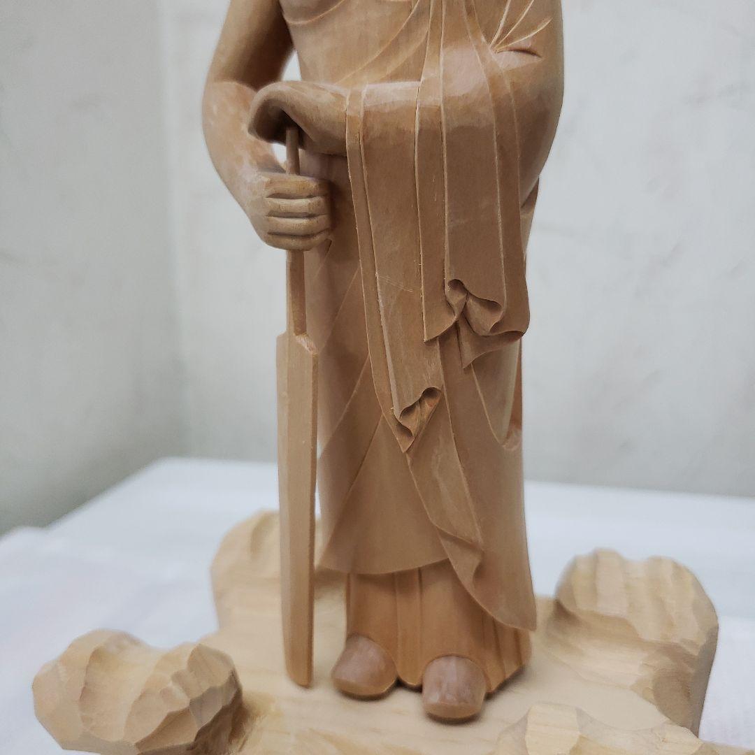 Ｂフライデー蔵出し特価★ヒバ材 跋陀婆羅菩薩像(バッタバラ)6.5寸★約30cm