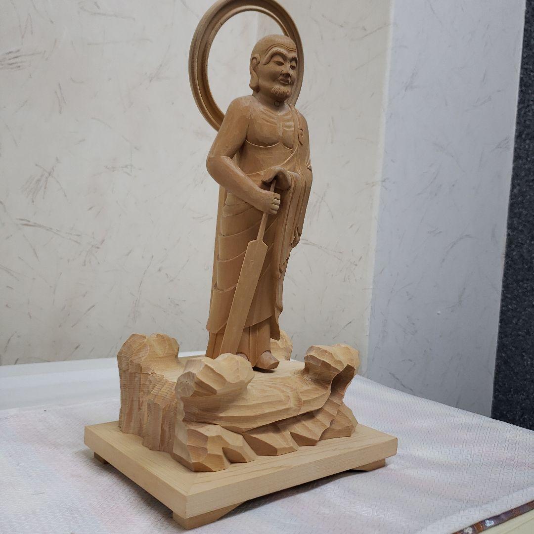 Ｂフライデー蔵出し特価★ヒバ材 跋陀婆羅菩薩像(バッタバラ)6.5寸★約30cm