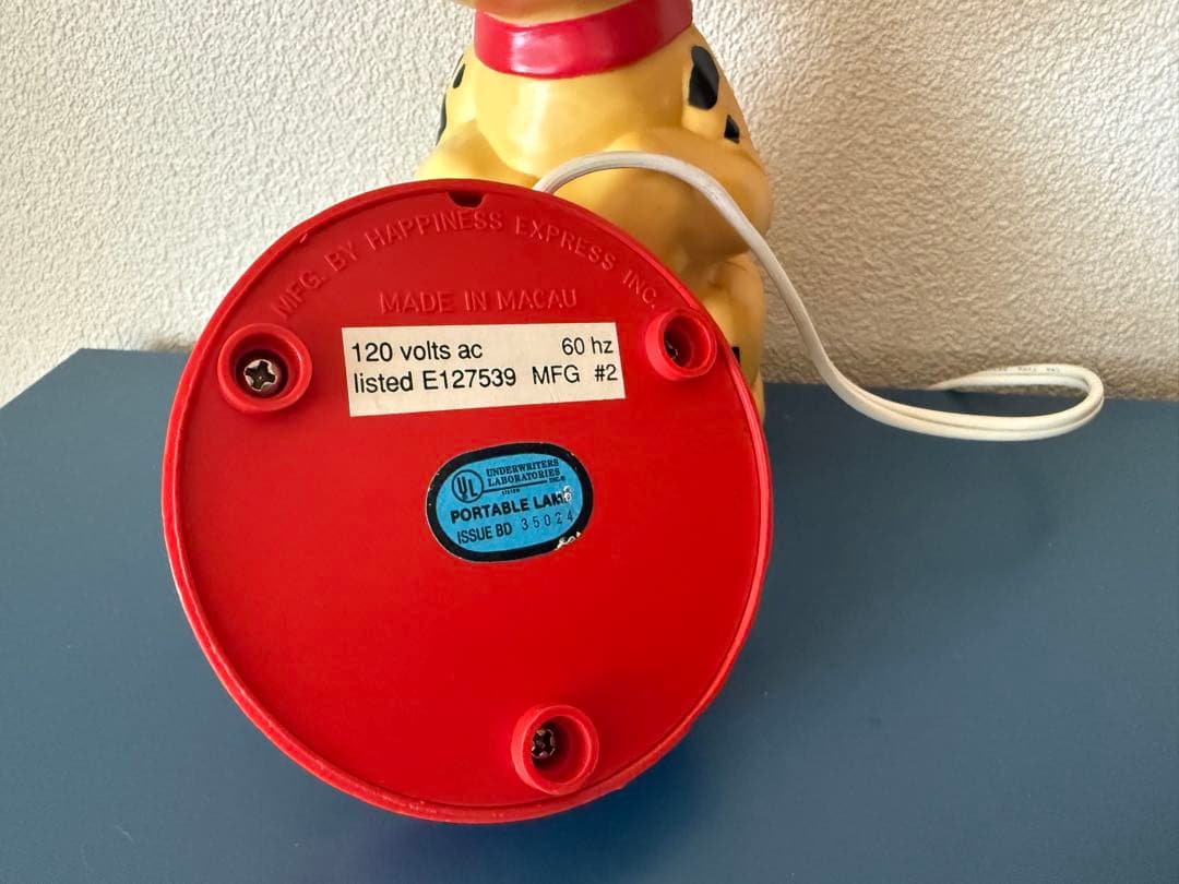 101匹わんちゃん ヴィンテージ 電気スタンド 動作確認 電球交換済み