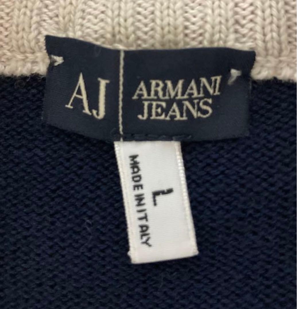 90s 美品 ARMANI JEANS ドライバーズ ニット ジャケット 刺繍