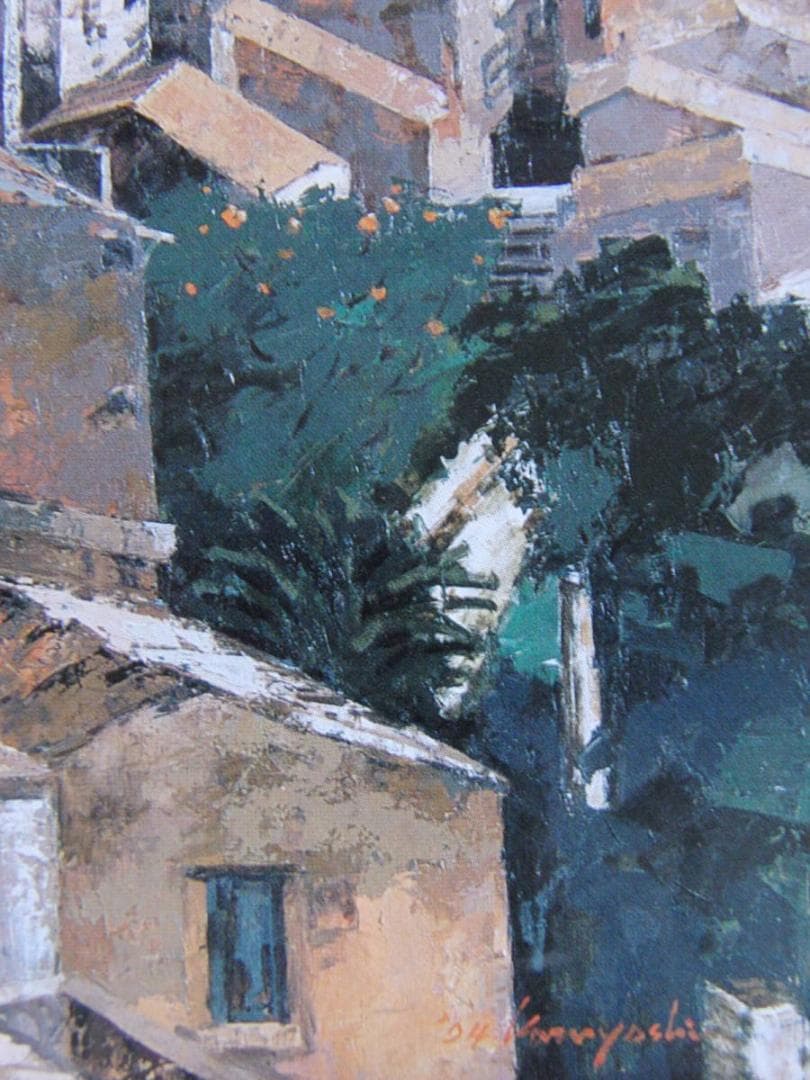 大島和芳、【イブラの丘より（シチリヤ島）】、希少な額装用画集より