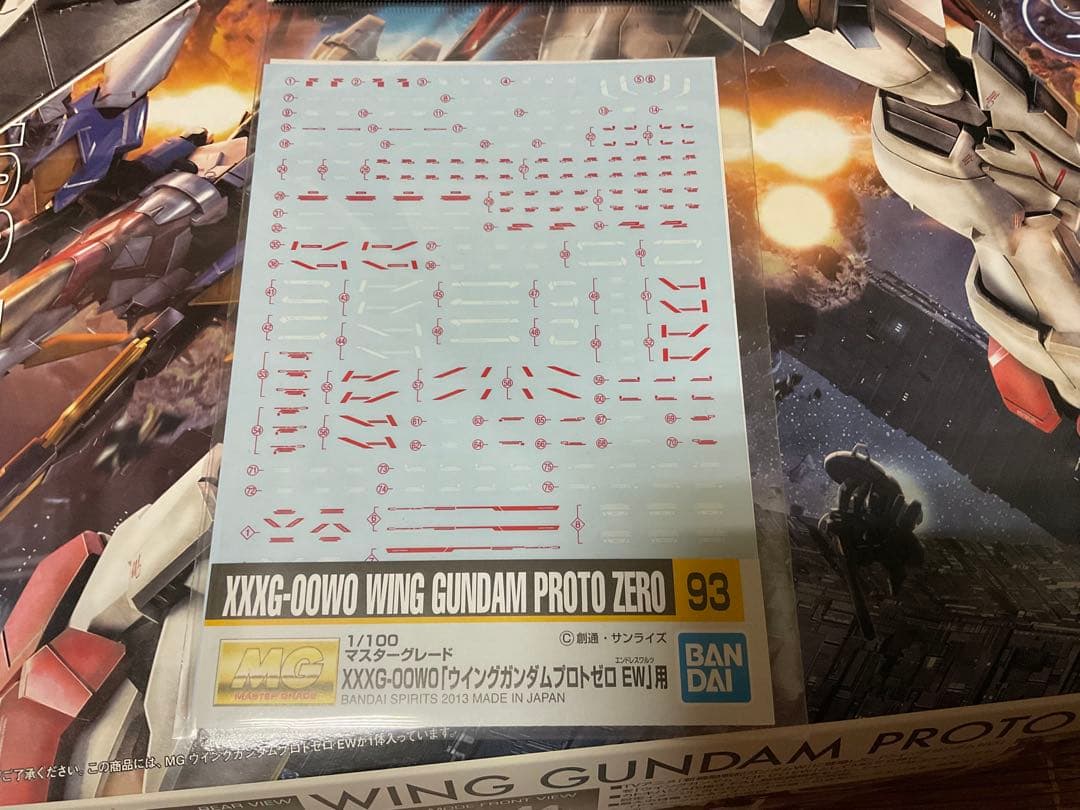 ＭＧ 1/100 ウイングガンダムプロトゼロ ＥＷ　水転写式デカールセット