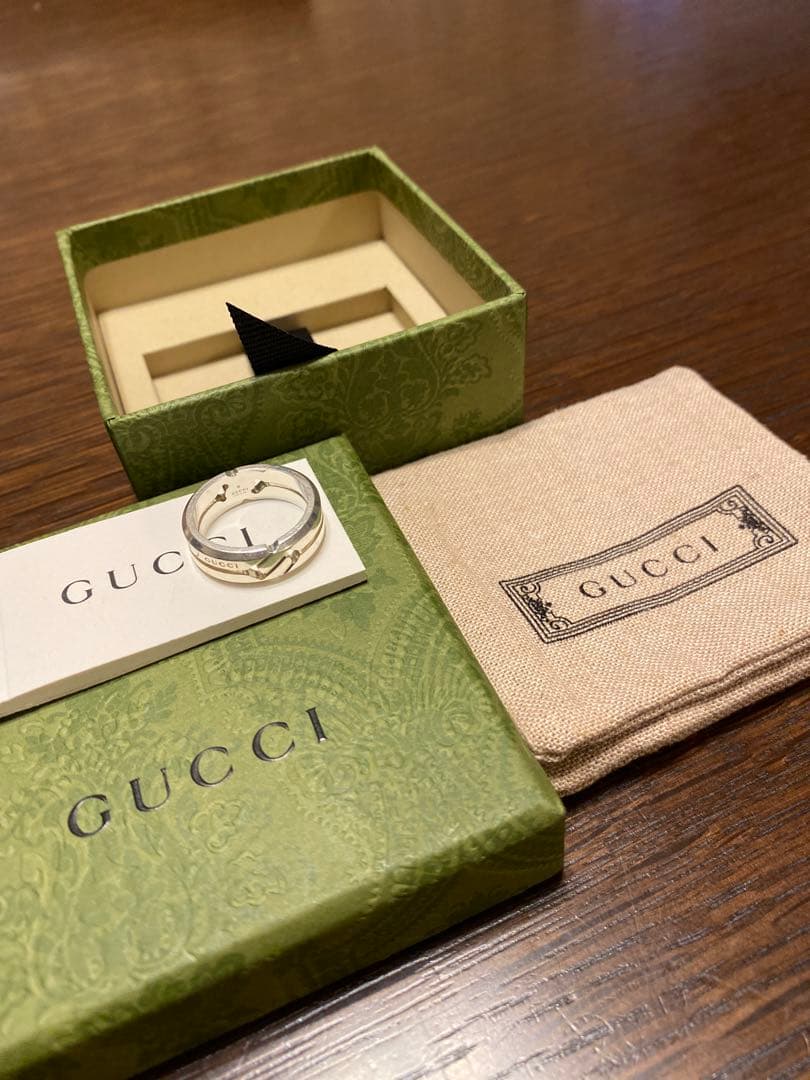 【値下げしました！】GUCCI リング 16号/シルバー（箱・ポーチ・保証書付）