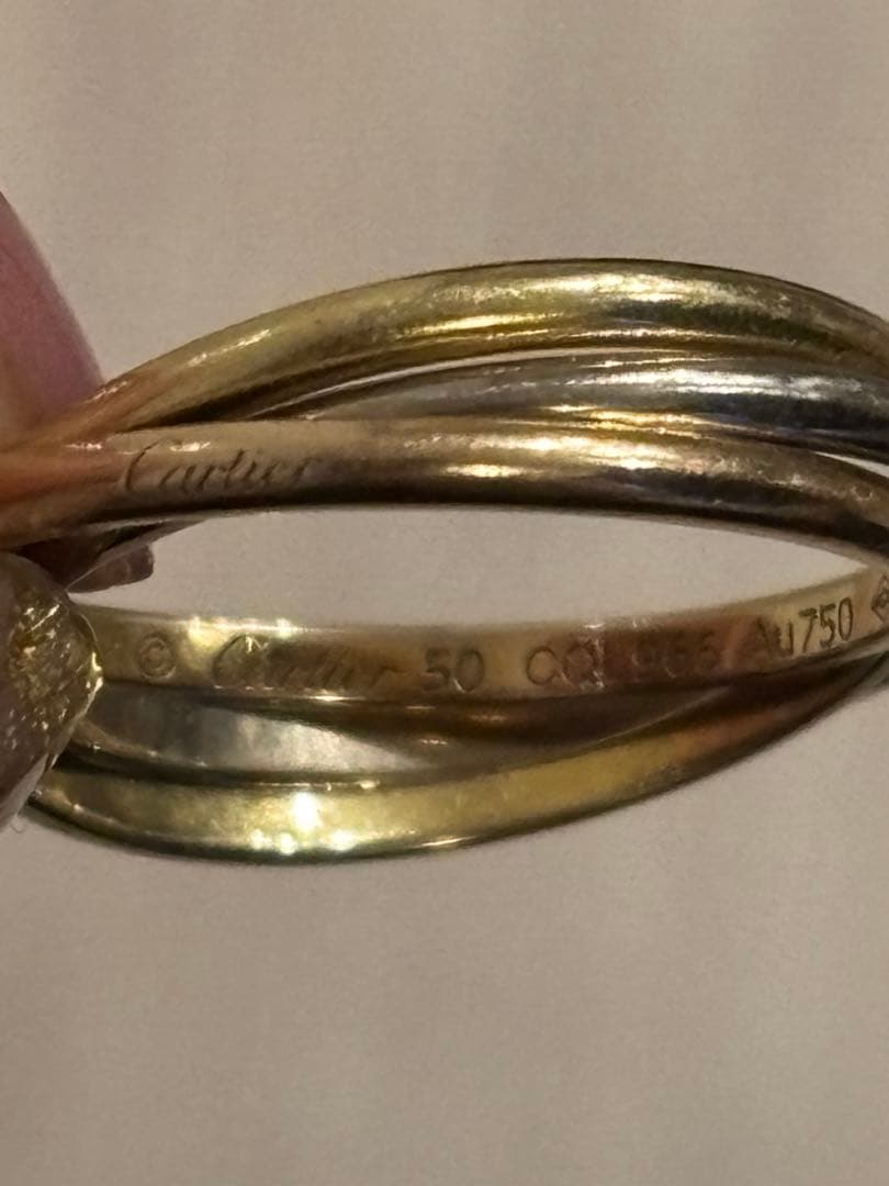 ★箱、保証書あり★Cartier トリニティリング廃盤XS 50