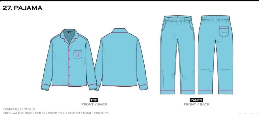 G-Dragon 水色パジャマ 未使用 スパンデックス ポリエステル