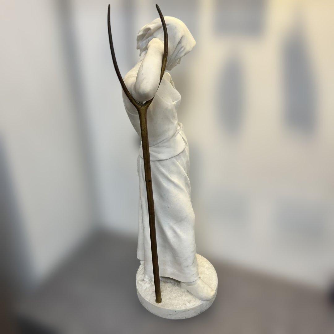 専用アルフレド・ブーシュ「農婦大理石38.4kg高さ81㎝東な8-0106☆1F