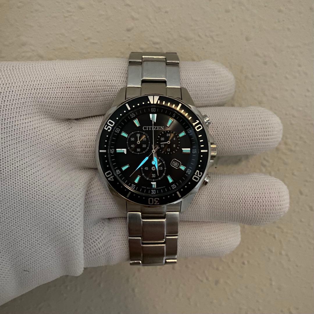 CITIZEN エコ・ドライブ クロノグラフ ブラック メンズ腕時計