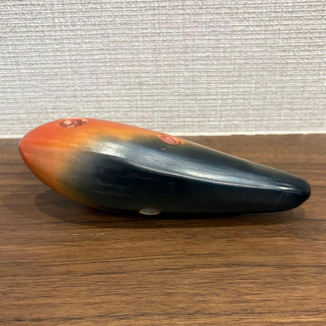 美品 オカリナ 森の音 オレンジと黒のグラデーション G管
