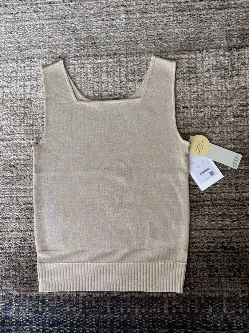 ルッキ　スクエアラメニット タンクトップ　ベージュ＆グレー2枚