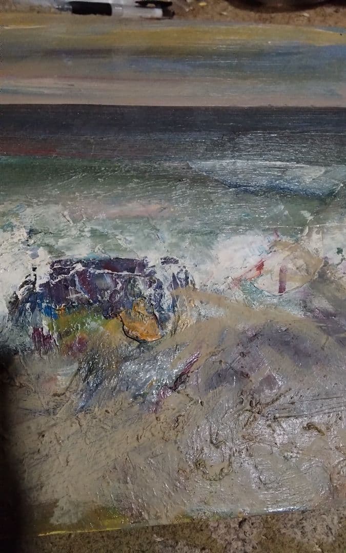 吉田民尚　伊豆の海　真作油彩4F1995年ぐらいに美術年鑑評価一号190万円