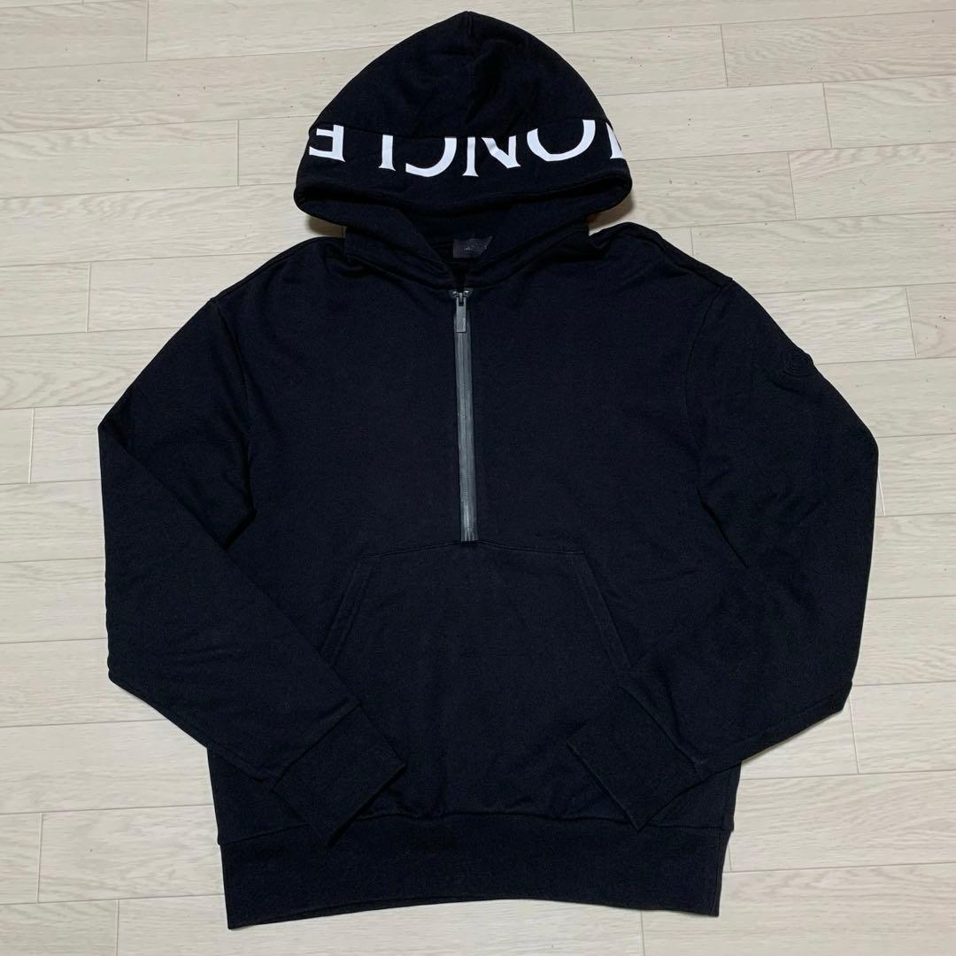 〔美品〕モンクレール　フードロゴ　黒　Ｓ　ジップパーカー　5P23