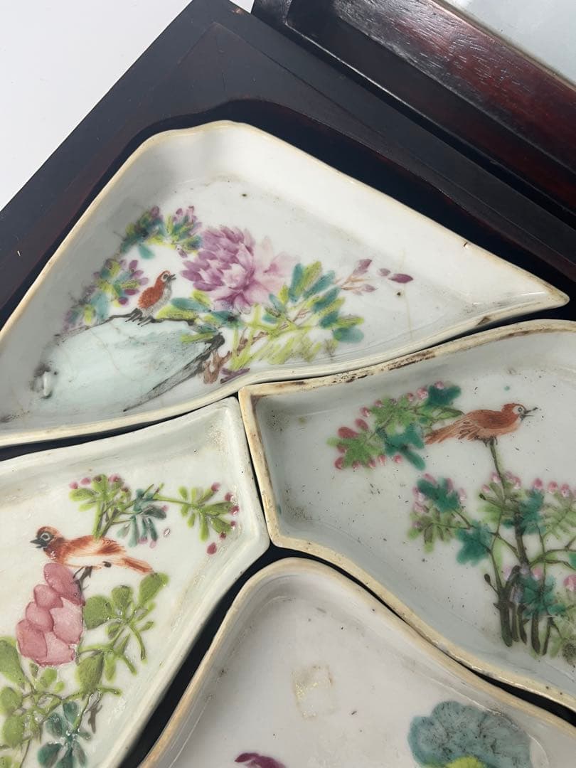 中国古美術 清朝同治骨董 古陶磁器 收藏品 アンティーク 9点セット木箱付