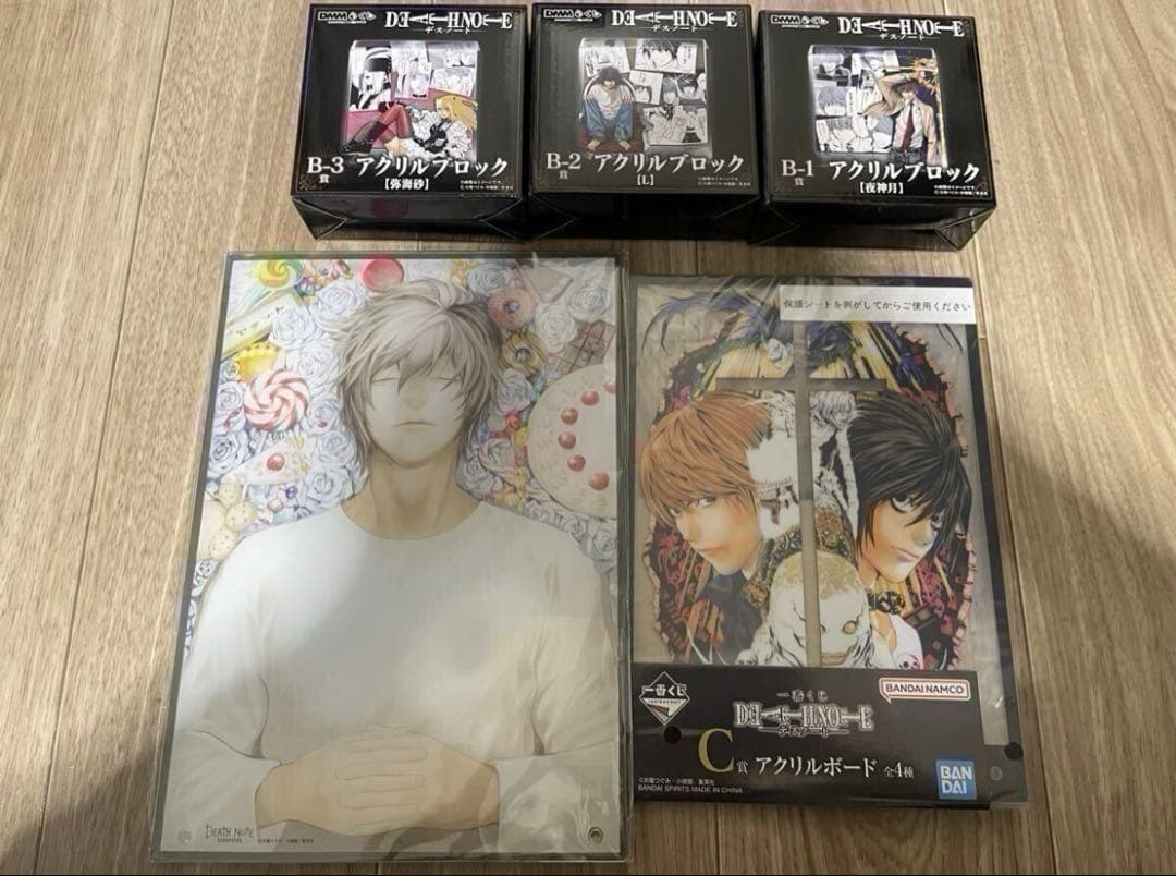 dmmくじA賞海砂フィギュア＋B賞３種＋一番くじC賞＋デスノート展アクリルパネル