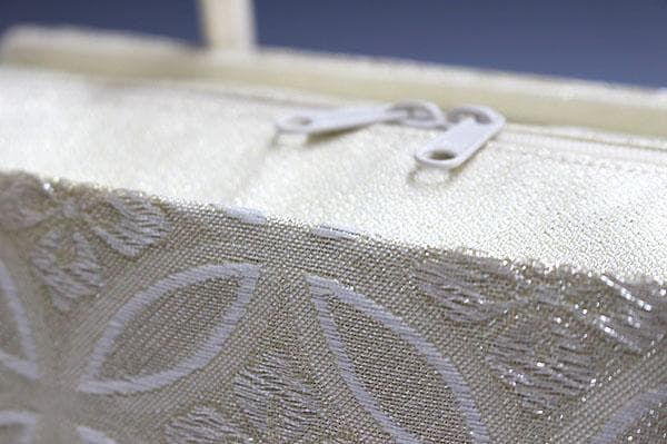 新品未使用 ！！特別セール！！京都 西陣 正絹 帯使用 利休バッグ　25907