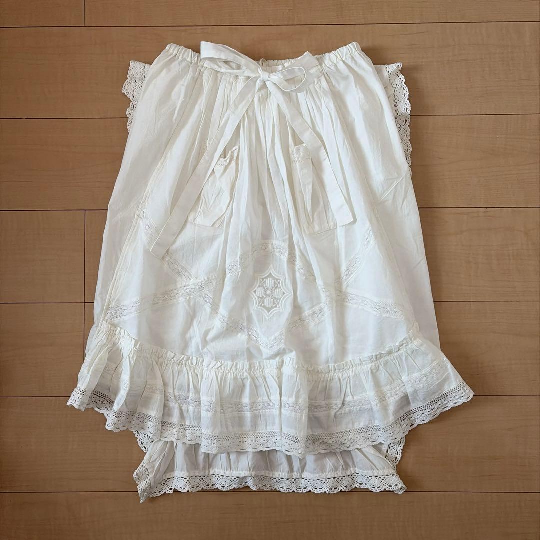スローブイエナ　クリンクル　レーススカート　クッションブラウス　ヴィンテージ