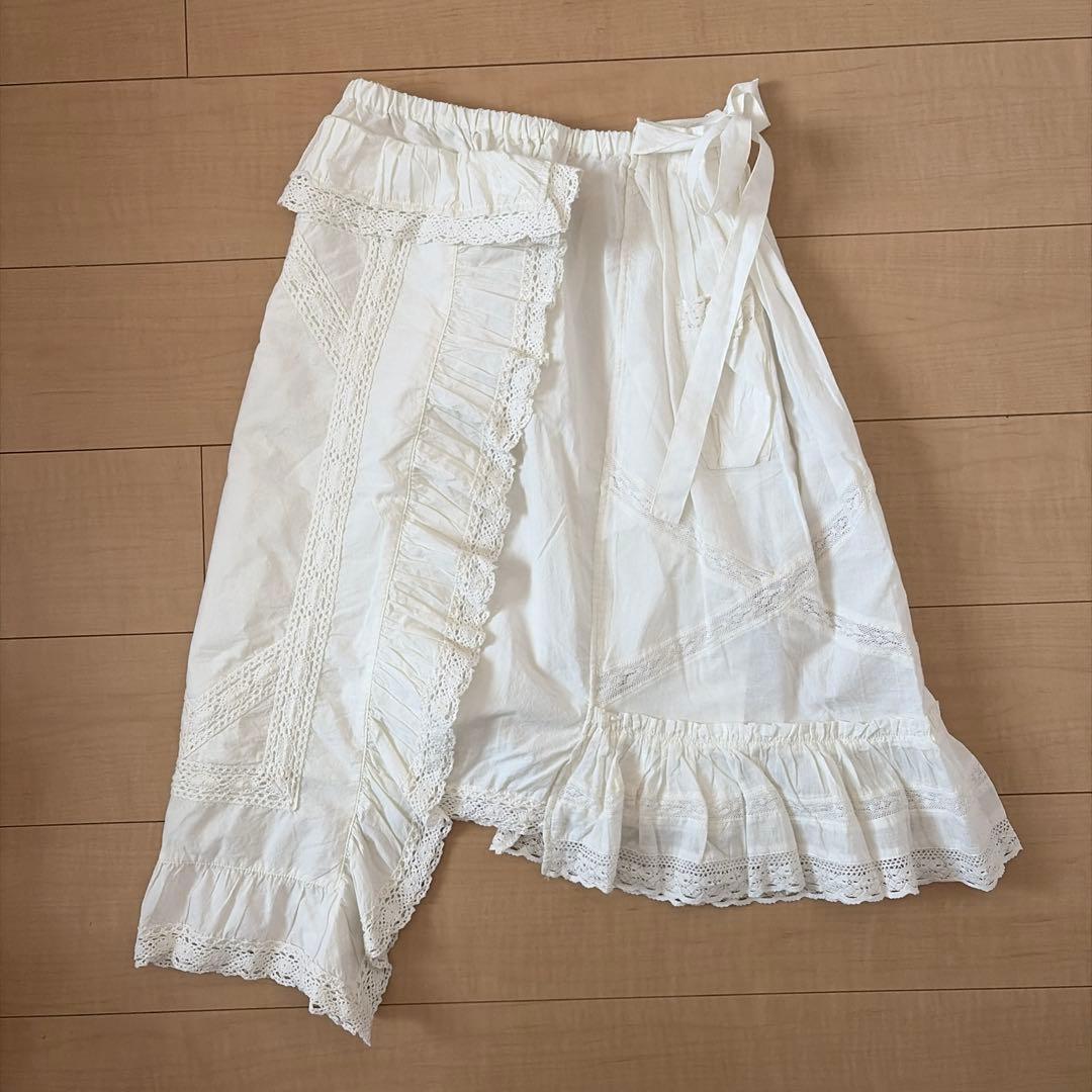 スローブイエナ　クリンクル　レーススカート　クッションブラウス　ヴィンテージ