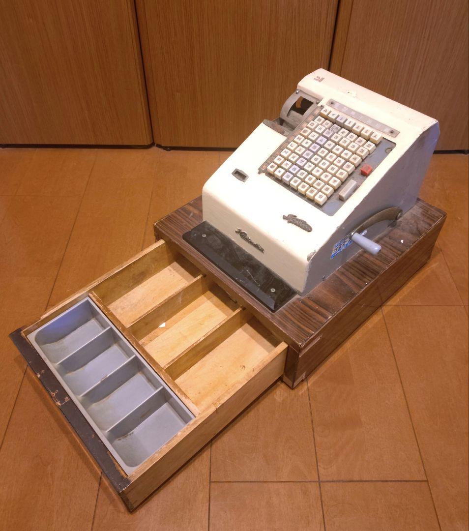 【チーンと鳴る！】昭和レトロな手回しレジ クニマツ製★銚子の仕立て屋さんの愛用品