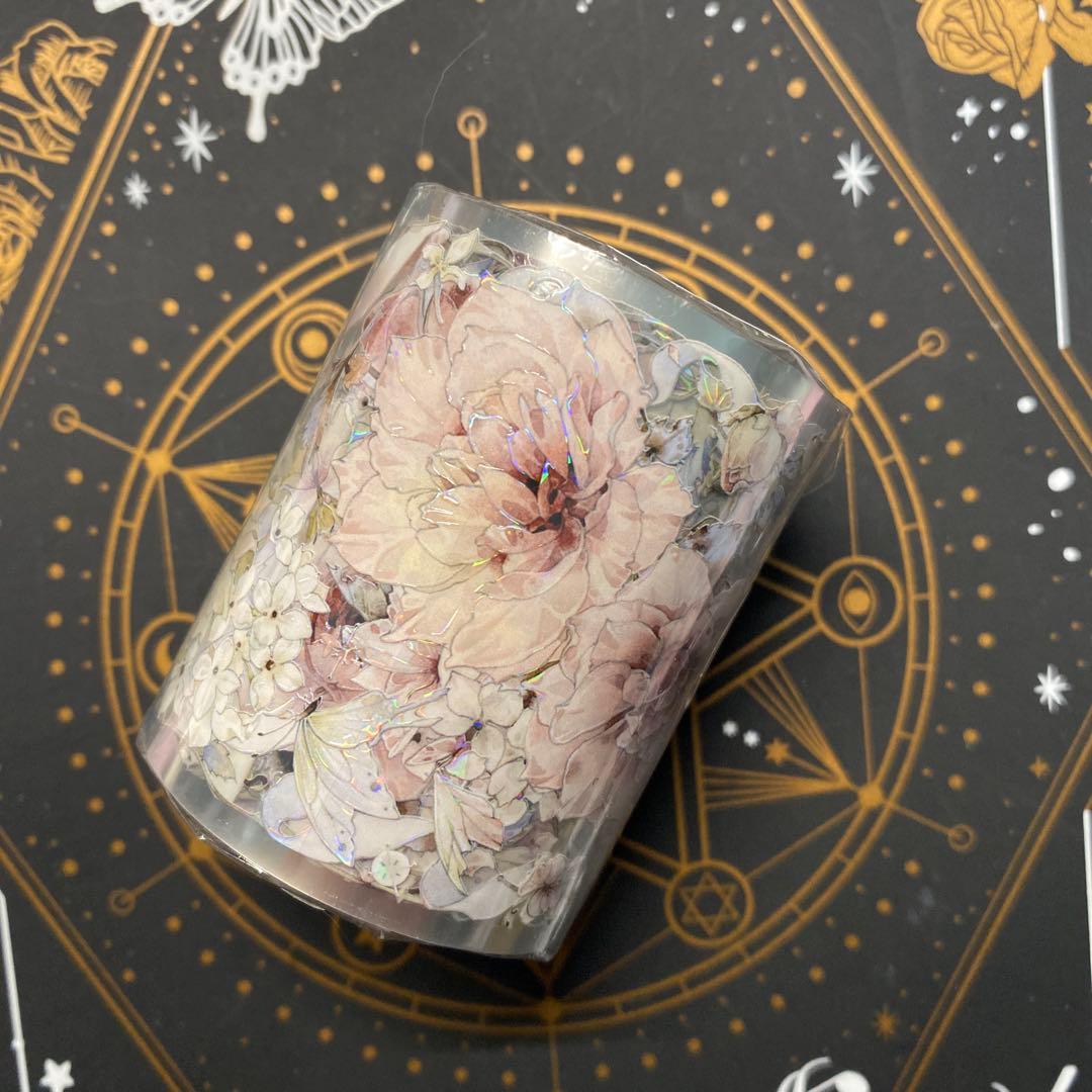 【D1】海外　10m巻　貝殻光/ホログラムマスキングテープ　装飾系/人物系/背景