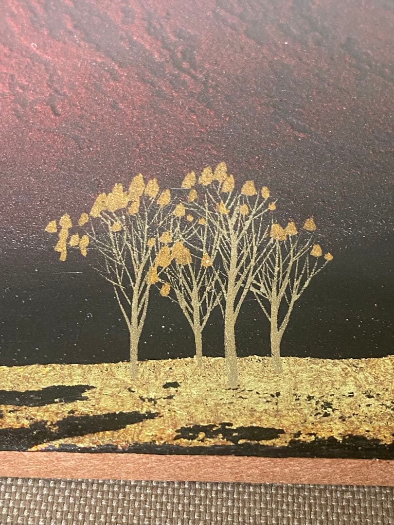 2289❣️ 下川立夏「朱映富嶽」赤富士 日本画 肉筆画　現代日本画家　入手困難