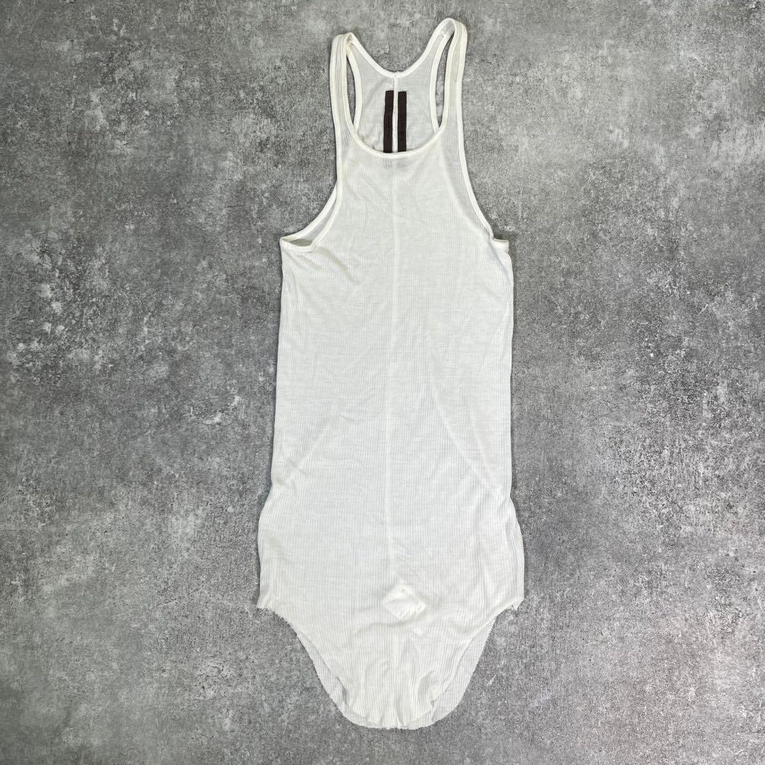 12ss Rick Owens リブタンクトップ　白【42】レーヨン　シルク