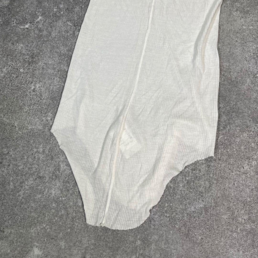 12ss Rick Owens リブタンクトップ　白【42】レーヨン　シルク