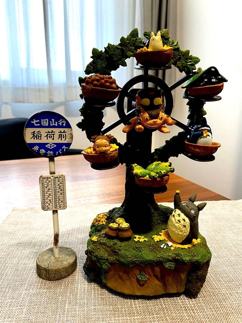 ☆稀少・廃盤品☆となりのトトロ　「森の観覧車オルゴール」+「バス停」宮崎駿