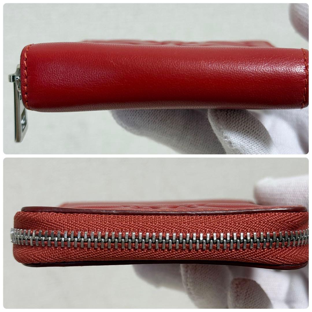 【美品】LOEWE アナグラム　デカロゴ　コンパクトウォレット　レッド