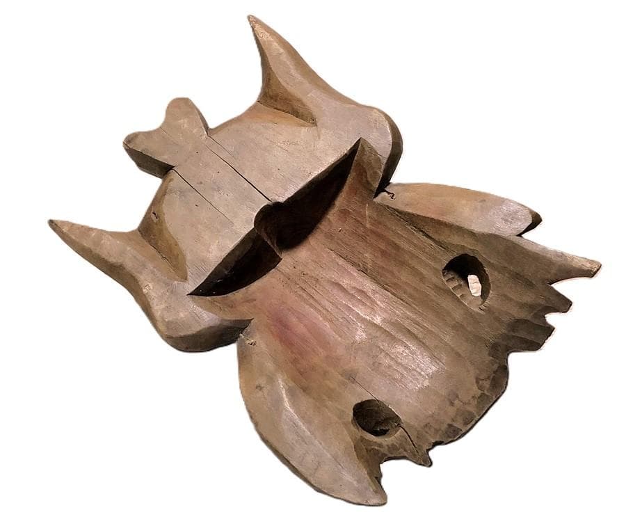 【 木彫面関羽 】　古玩骨董　27ｃｍ