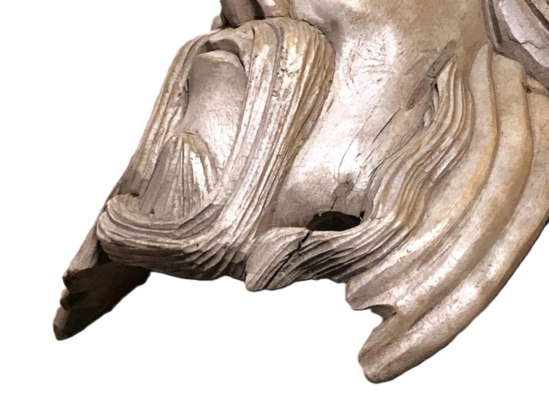 【 木彫面関羽 】　古玩骨董　27ｃｍ