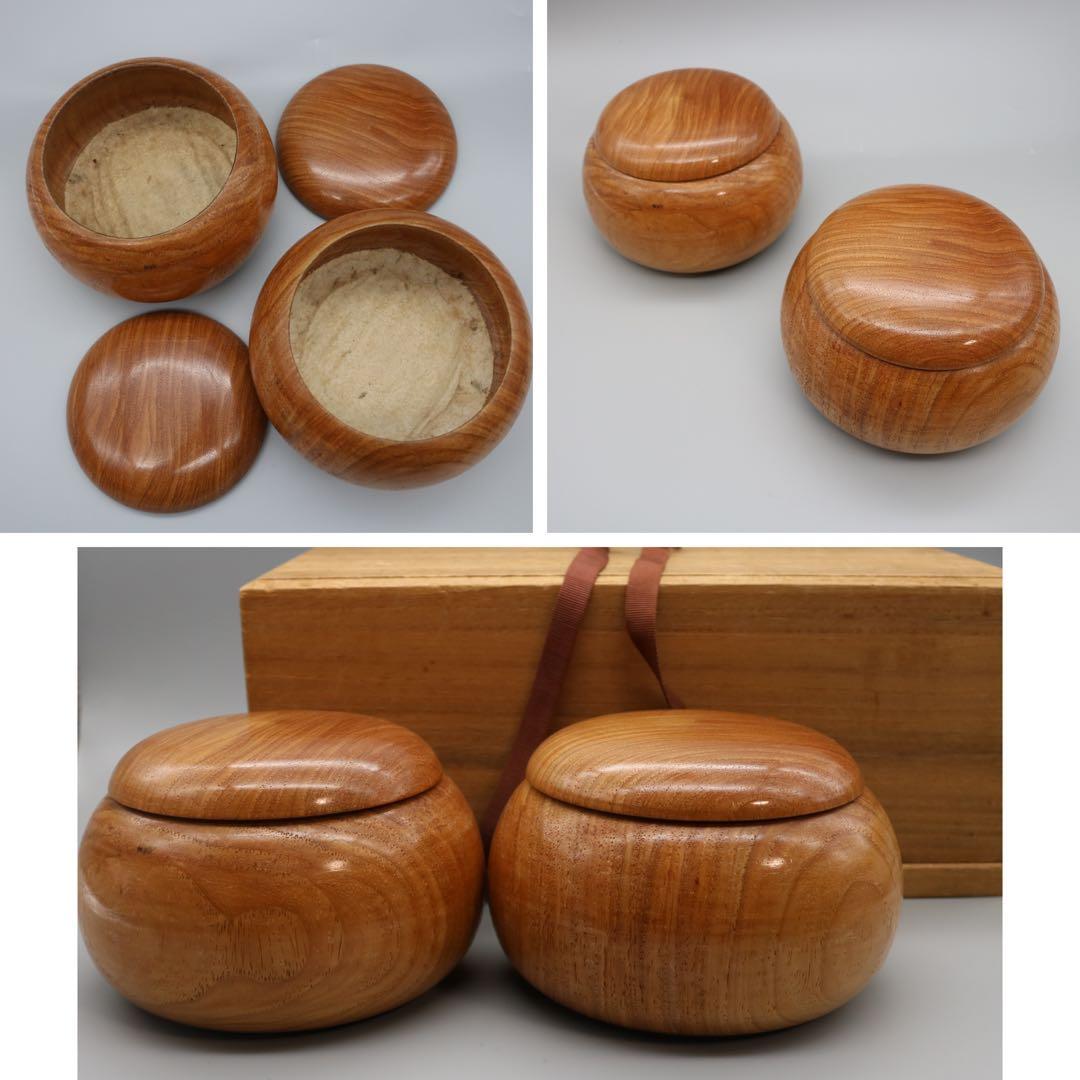 碁石　那智黒石　蛤碁石　厚み10㎜前後　36号？　桐箱入　白173個　黒179個