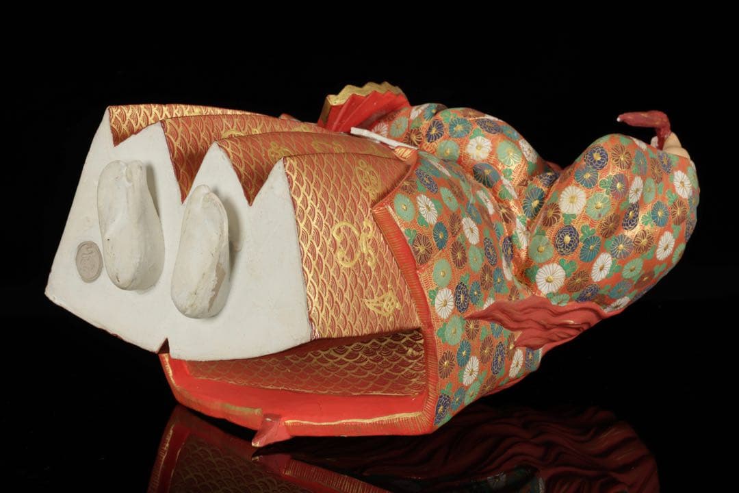 【初代 久世久宝】極彩色 能人形 「猩々」 29cm 共箱 京焼 古美術 骨董品