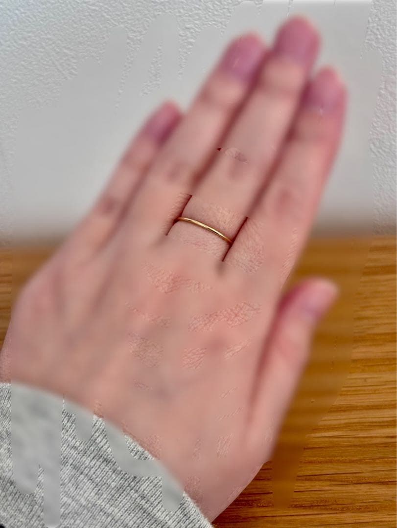 K18 極細リング #13 ゴールド 刻印あり