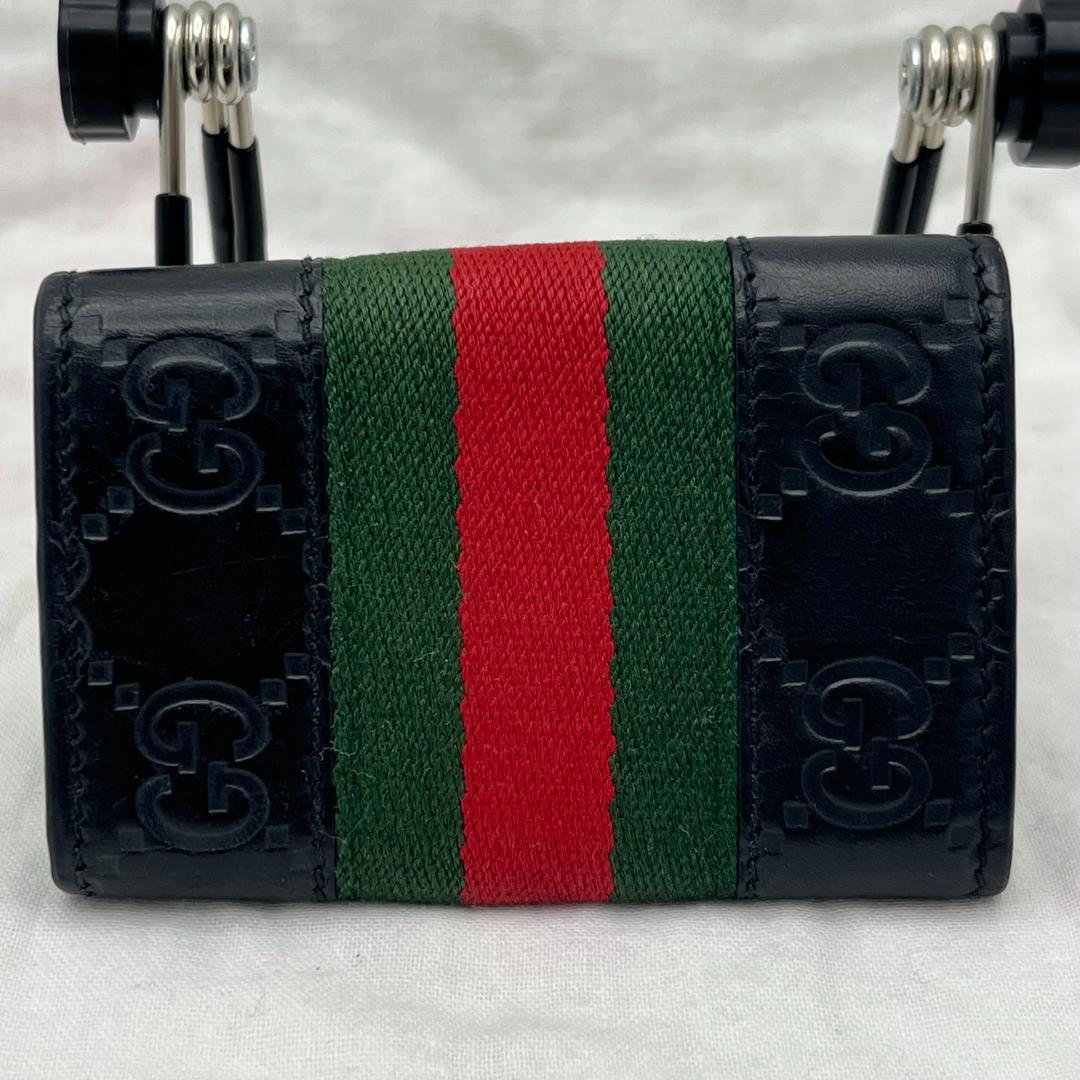 【美品】GUCCI グッチ シェリーライン GG柄 6連 キーケース ブラック