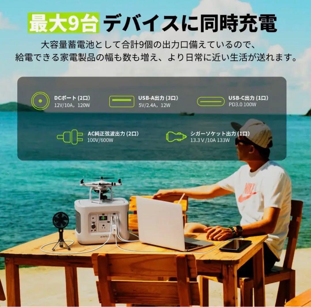 ポータブル電源 600W 515Wh