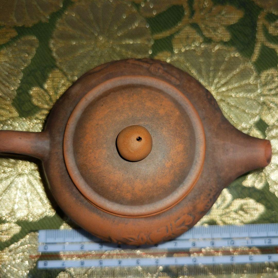 【最終価格】 中国　紫砂朱泥　在銘入　刻入急須水滴