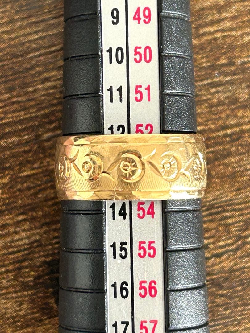 K18 平打ち デザインリング 造幣局刻印 約4.2g