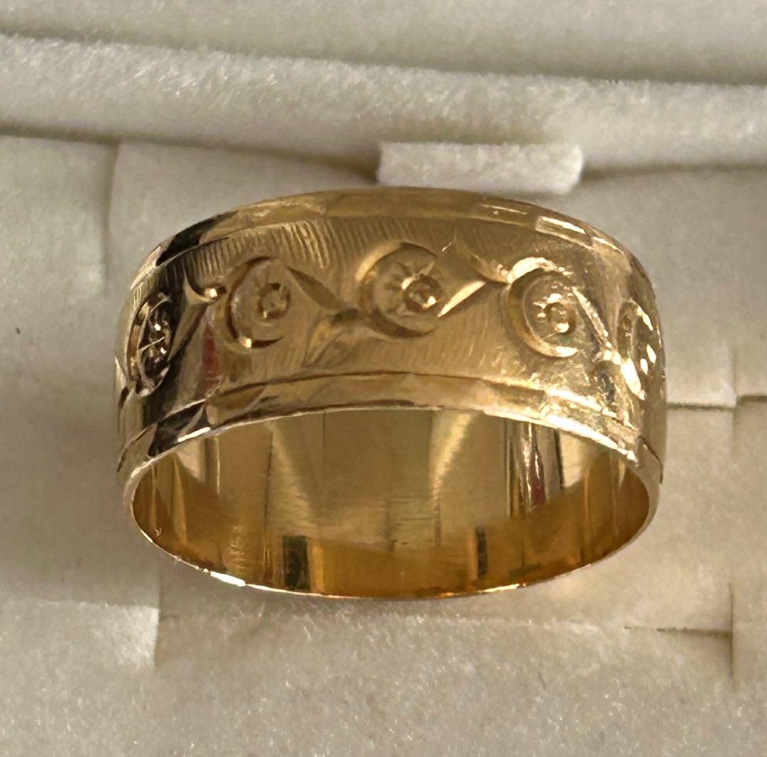 K18 平打ち デザインリング 造幣局刻印 約4.2g