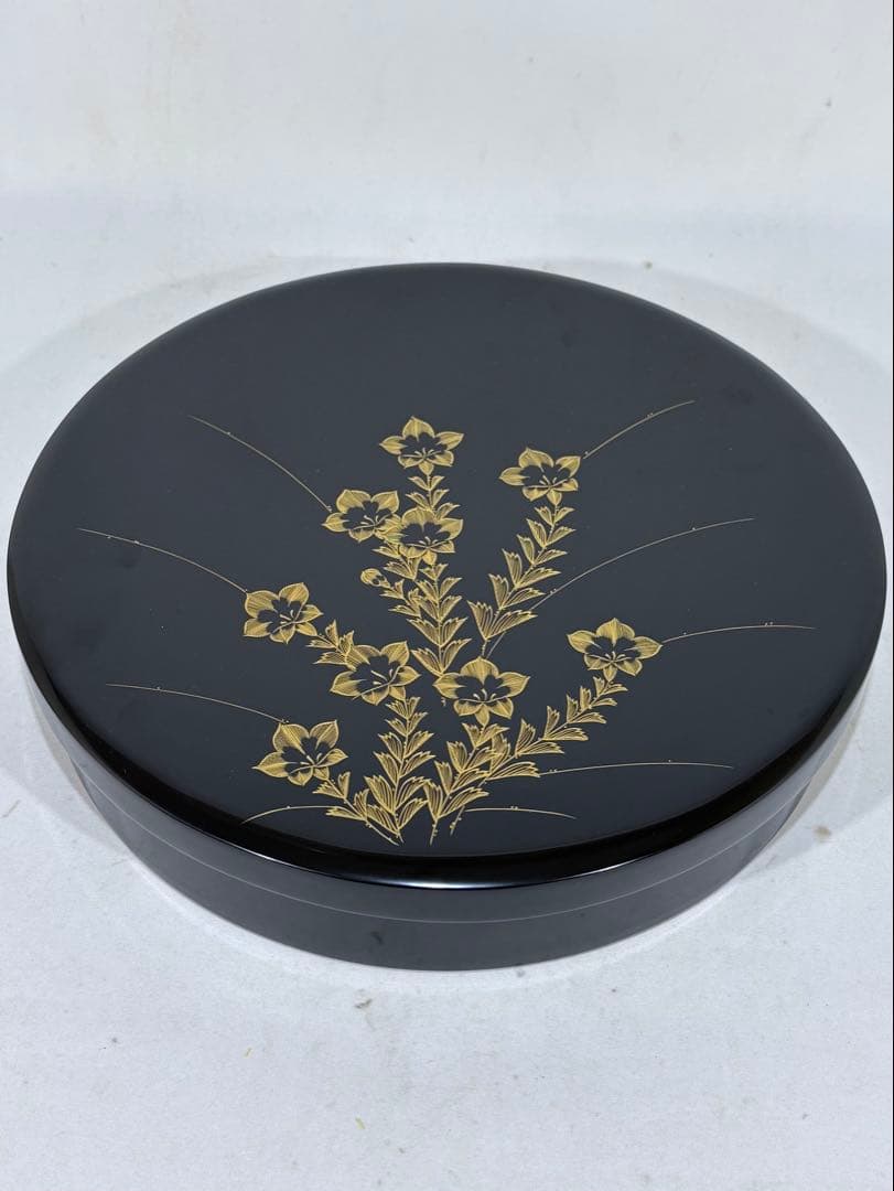 輪島塗　沈金竜胆図　オードブル　美品　共箱　送料込