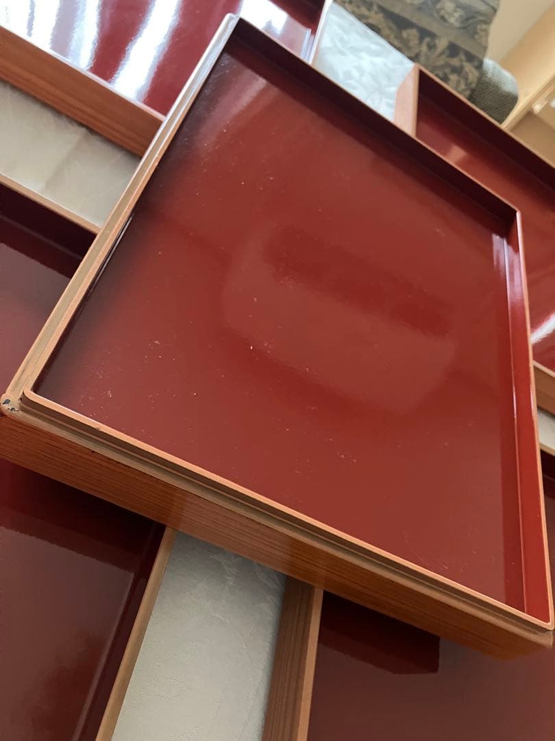 未使用❤️デリカバッド 漆塗り両目使い 5脚セット お正月 雛祭り 行事膳