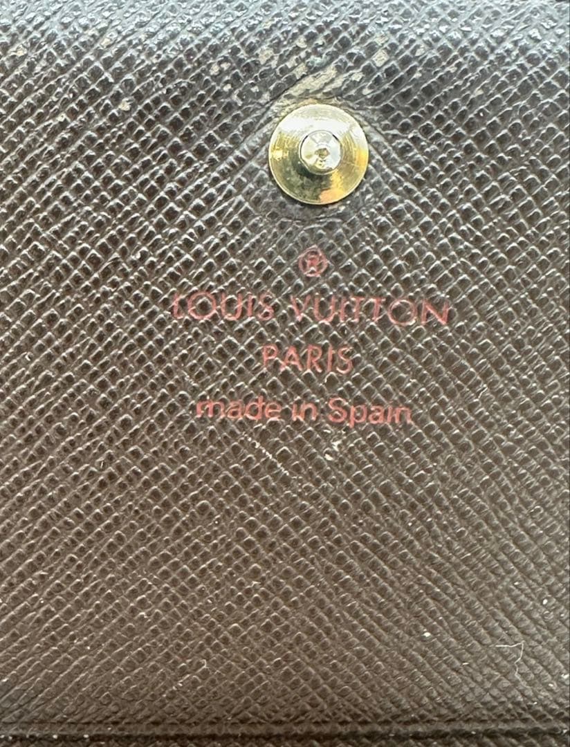 ルイヴィトン ダミエ エベヌ ポルトモネビエ トレゾール 二つ折り財布