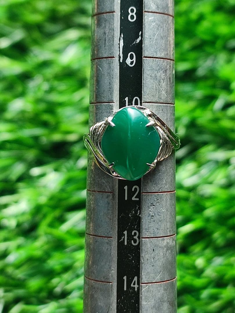 ヴィンテージリング グリーンジェイド シルバー900 リング