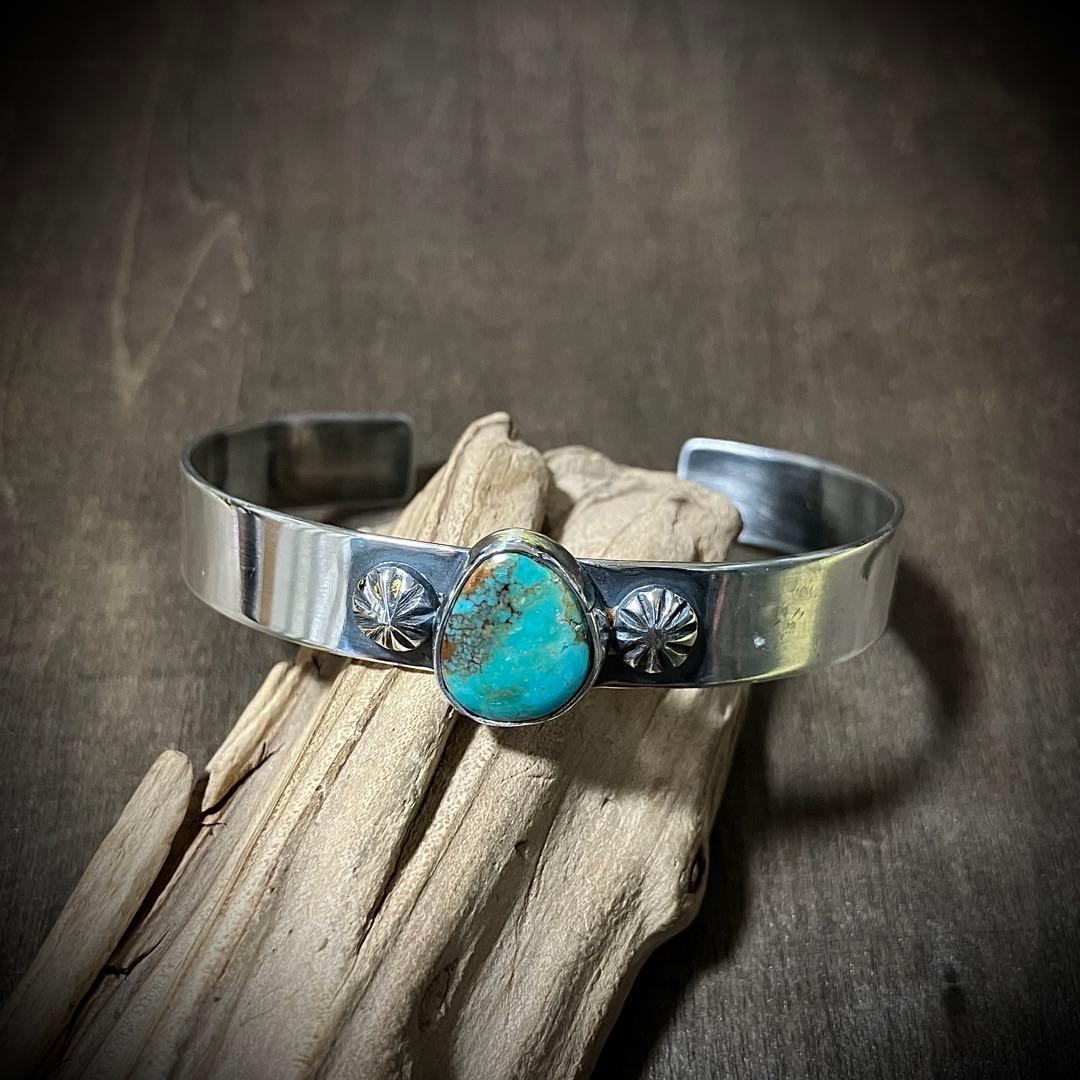 オーダー品　ナンバーエイト　ターコイズ　シルバー　バングル　ブレスレット