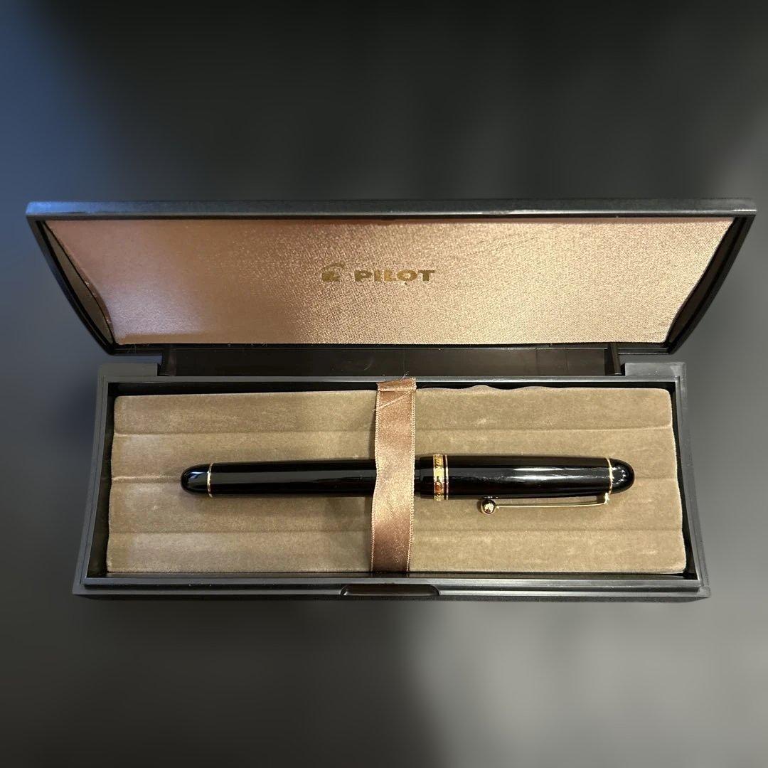PILOT 万年筆 カスタム74 14K 黒　中細字　箱・説明書・付属品付き