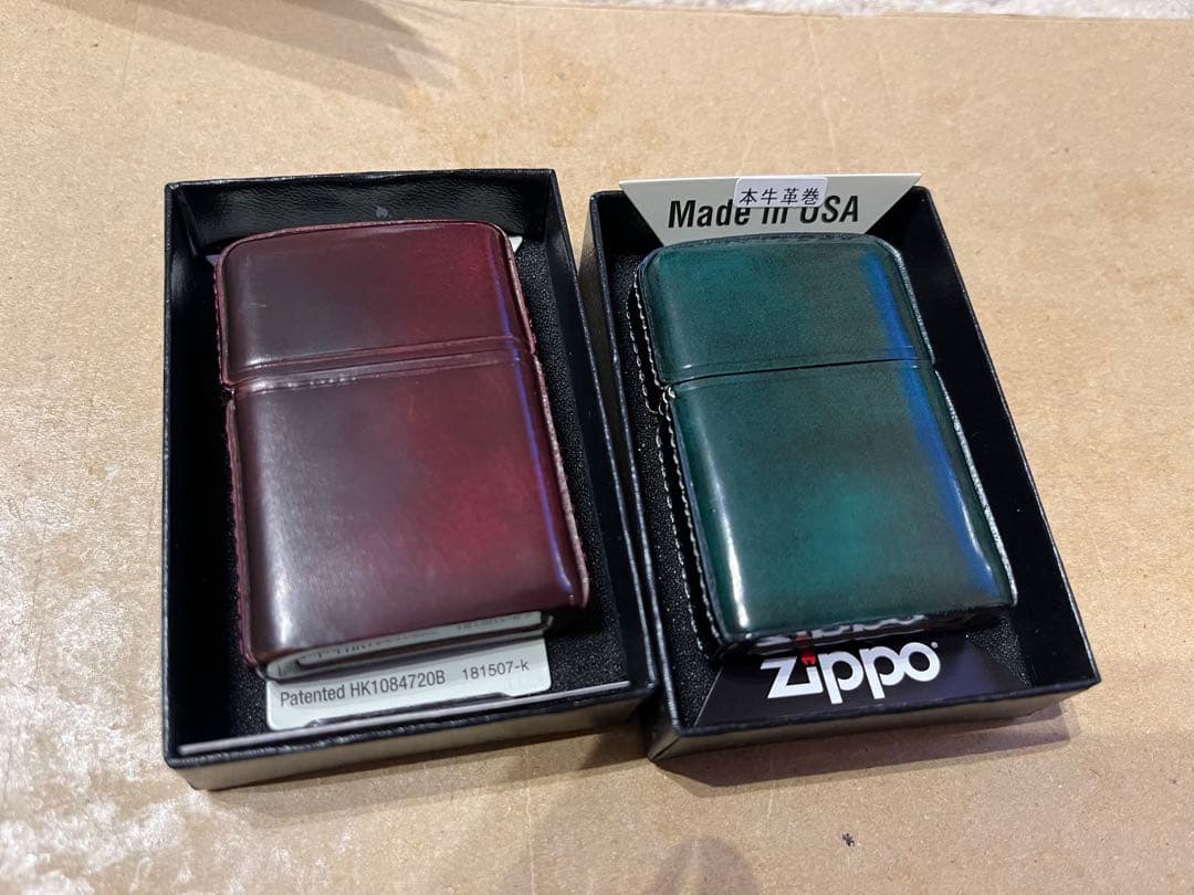 専用　Zippo コードバン黒　アドバンティク緑２個セット